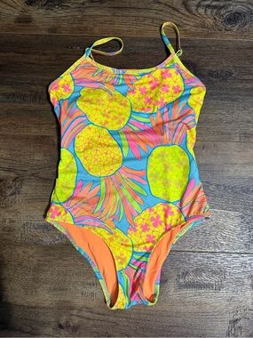 Chubbies women’s Neon Pineapple One-Piece Swimsuit - Bright Multi